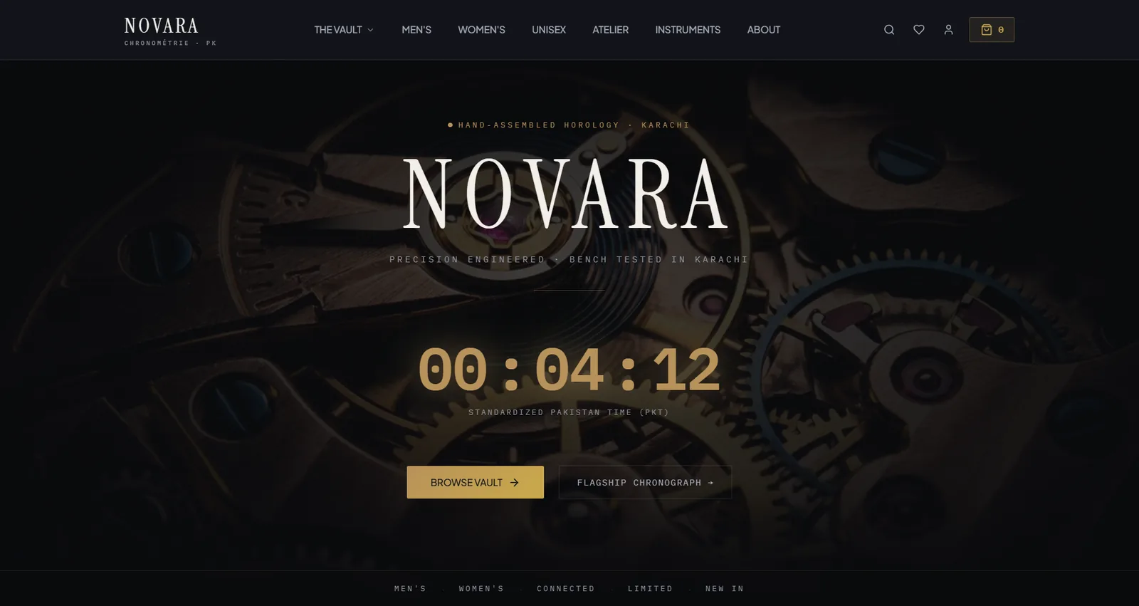 Novara Chronometrie Luxury Watch E-Commerce Web Experience